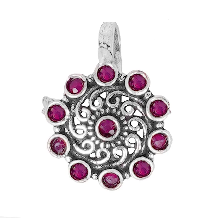 Rings Teejh Teejh Soumya Red Stone Nose Pin Rings Teejh Teejh Soumya Red Stone Nose Pin