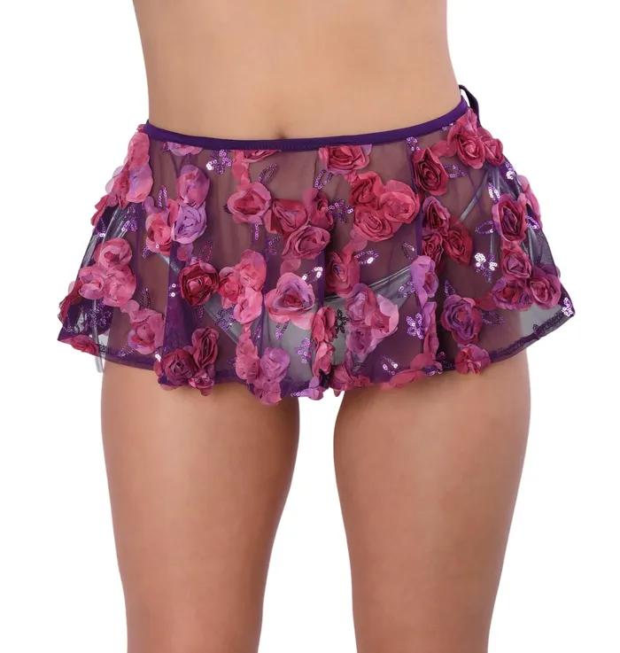 Rings THE LUMI SHOP Violet Rose 3D Floral Mini Skirt