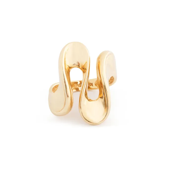 Rings Vintage Abstract Wavy 10k Gold Ring