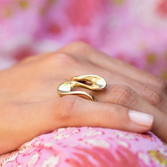 Rings Vintage Abstract Wavy 10k Gold Ring