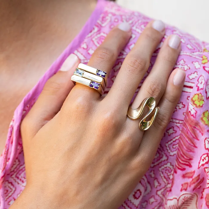 Rings Vintage Abstract Wavy 10k Gold Ring