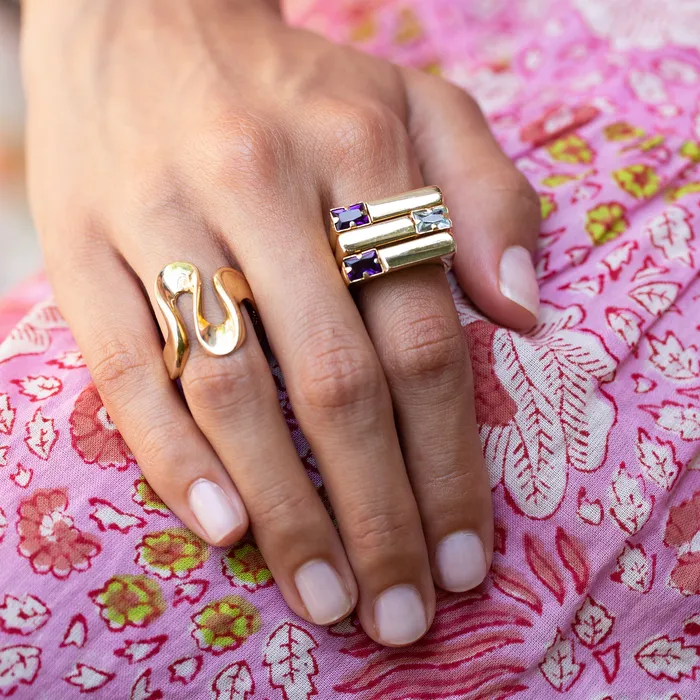 Rings Vintage Abstract Wavy 10k Gold Ring