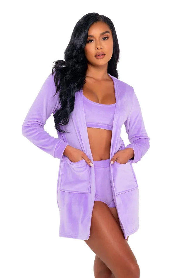 Roma Confidential Earrings LI500 Super Soft Cozy Velour Robe