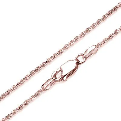 rosamarianas Earrings 14KT Solid Rose Gold 125mm Rope Chain