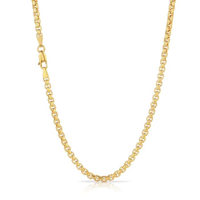 Saints Gold Necklaces 33MM Rounded Box Chain