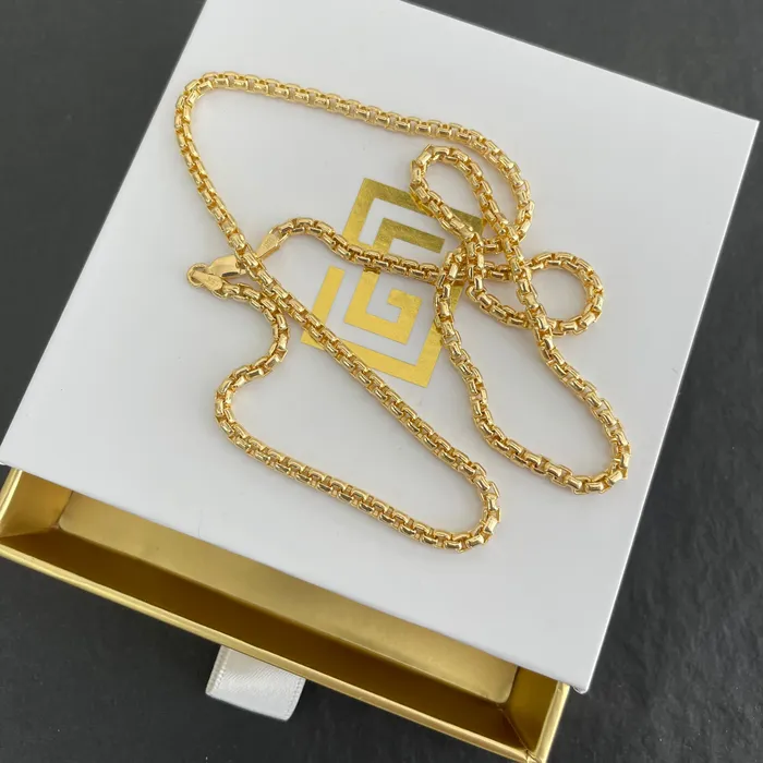Saints Gold Necklaces 33MM Rounded Box Chain Saints Gold Necklaces 33MM Rounded Box Chain