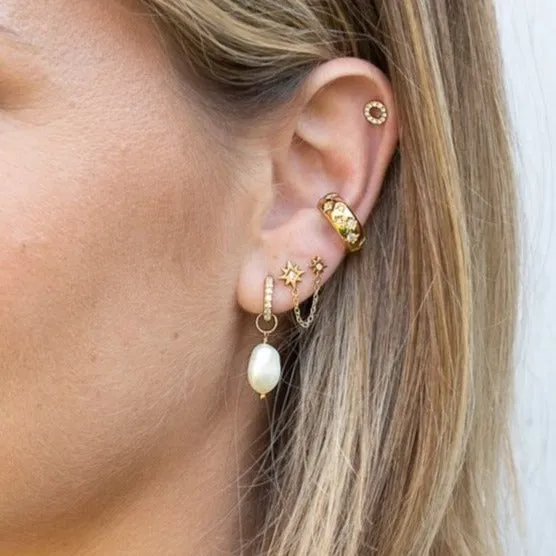 Scream Pretty Earrings Hannah Martin Sparkle Huggie Earrings with Baroque Pearls