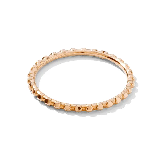 Simple Dots Faceted Ring in Gold Tawapa Rings