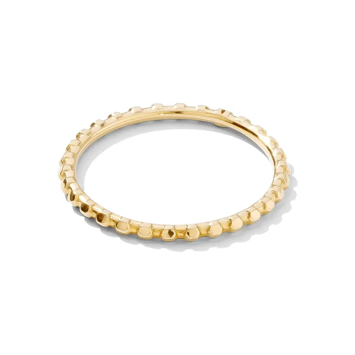 Simple Dots Faceted Ring in Gold Tawapa Rings