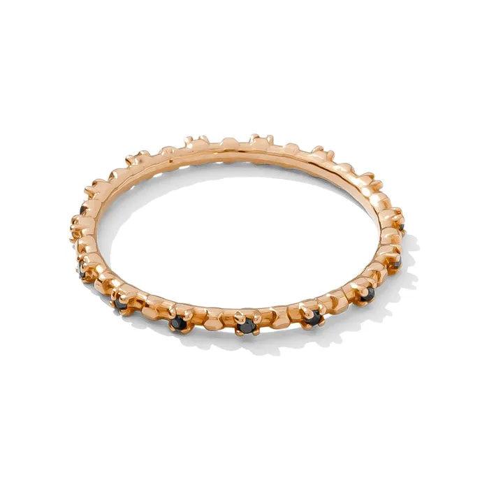 Simple Dots Faceted Ring in Gold with Gemstones Tawapa Rings