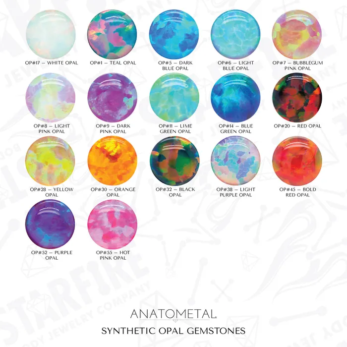 Single Gem Plugs Eyelets with Opal Cabochon Purple Opal Anatometal Rings
