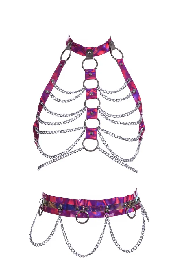 Space Hologram Harness Set Rose Pink 2 Pcs THE LUMi SHOP Earrings
