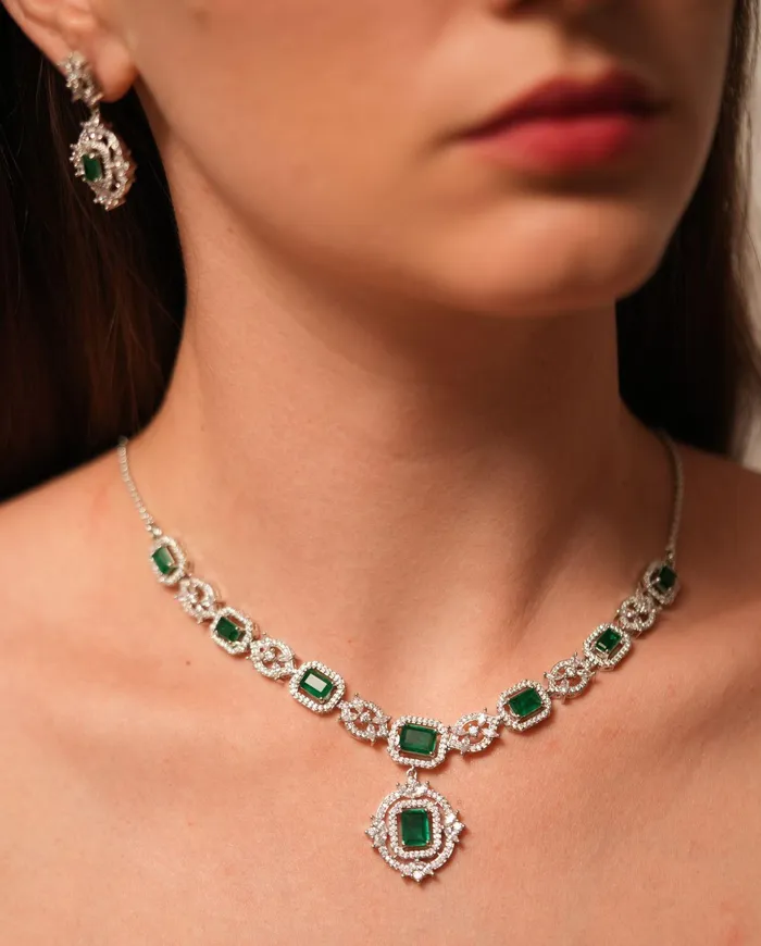 Stacy Pendant Fall Diamond Set Attrangi Necklaces