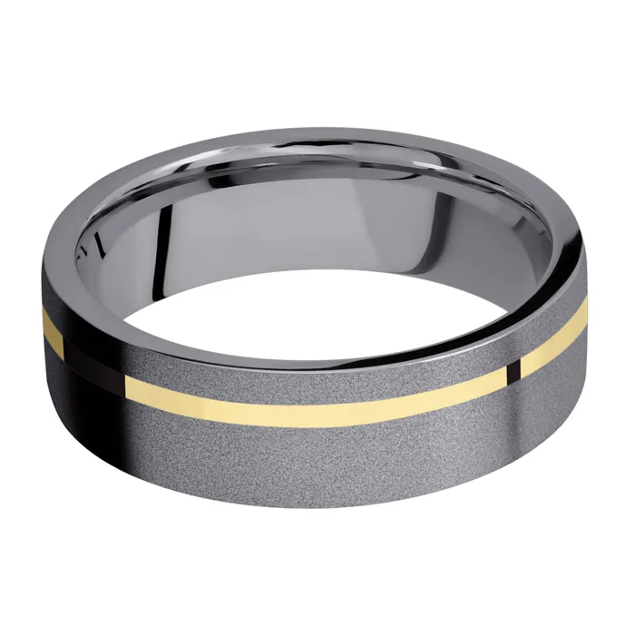 Tantalum Band with 14K Yellow Gold Inlay Lashbrook Rings