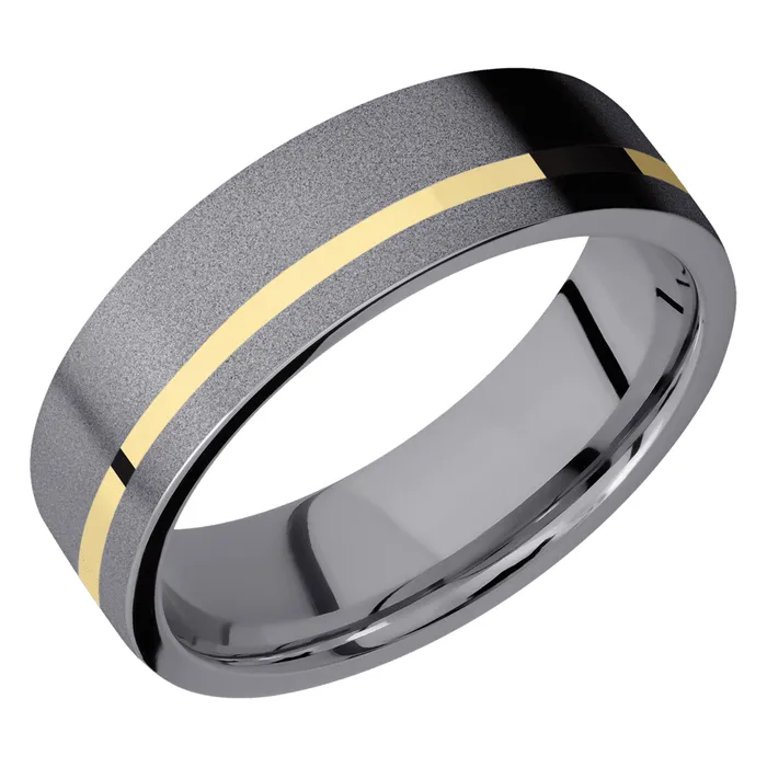 Tantalum Band with 14K Yellow Gold Inlay Lashbrook Rings Tantalum Band with 14K Yellow Gold Inlay Lashbrook Rings