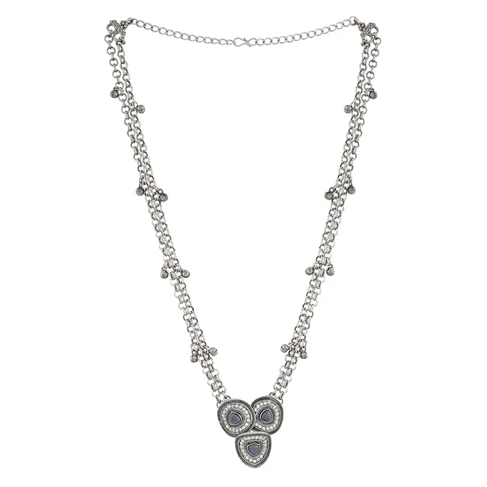 Teejh Anaira Silver Grey Necklace Teejh Necklaces