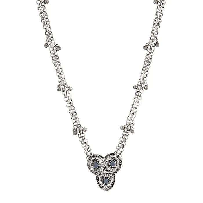Teejh Anaira Silver Grey Necklace Teejh Necklaces