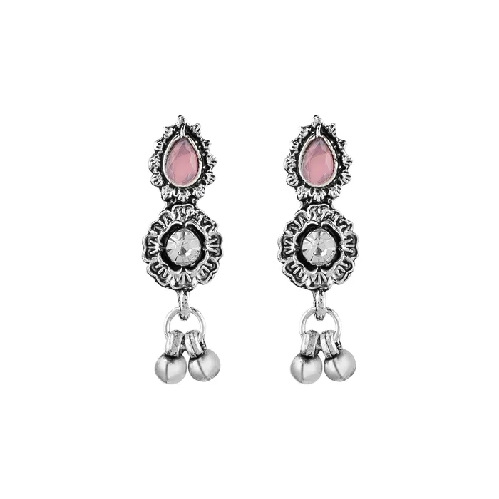 Teejh Dholi Taro Dhol Baaje Multicolored Silver Oxidised Necklace Set Teejh Necklaces