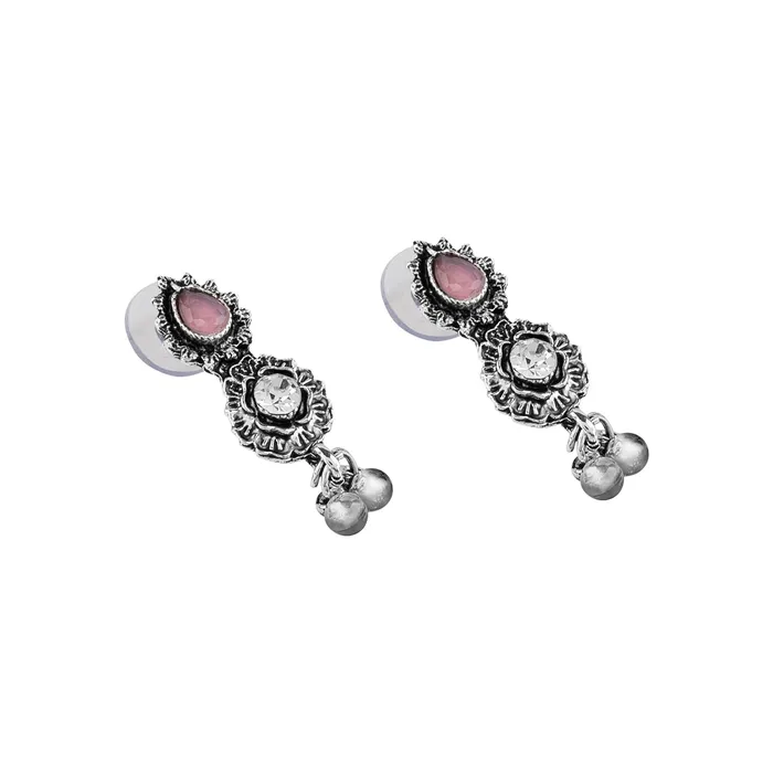 Teejh Dholi Taro Dhol Baaje Multicolored Silver Oxidised Necklace Set Teejh Necklaces