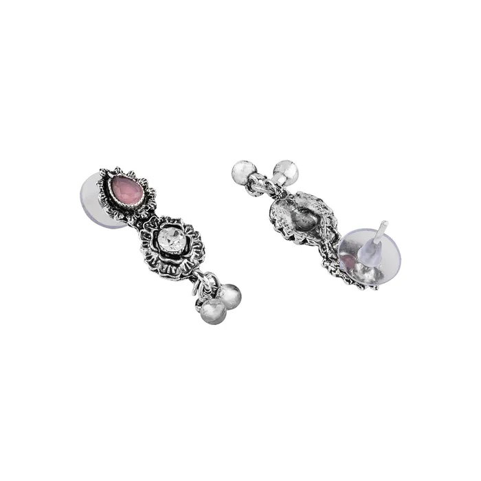 Teejh Dholi Taro Dhol Baaje Multicolored Silver Oxidised Necklace Set Teejh Necklaces