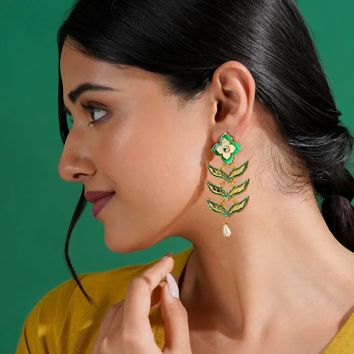 Teejh Earrings Not So Sati Savitri Green Truck Art Earrings