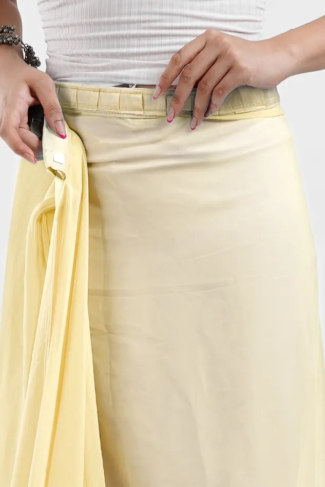 Teejh Earrings Teejh Farah Cream Georgette Ready to Drape Saree