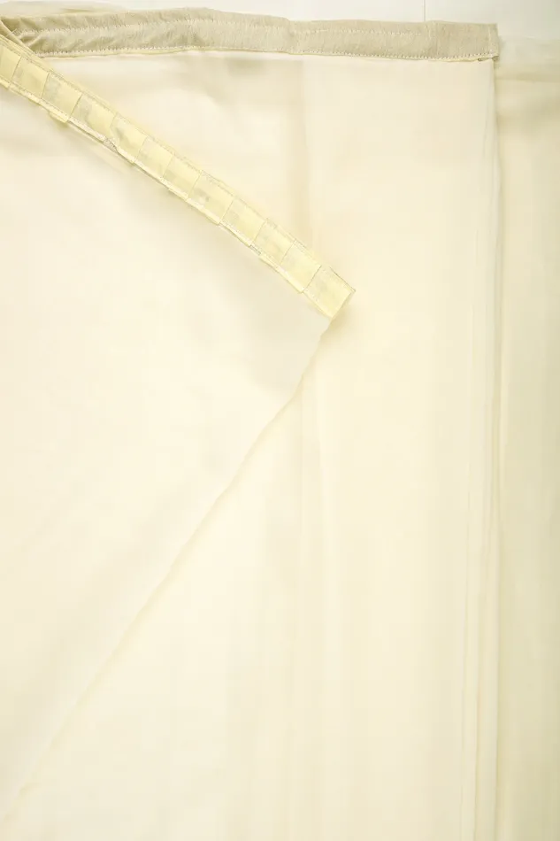 Teejh Earrings Teejh Farah Cream Georgette Ready to Drape Saree