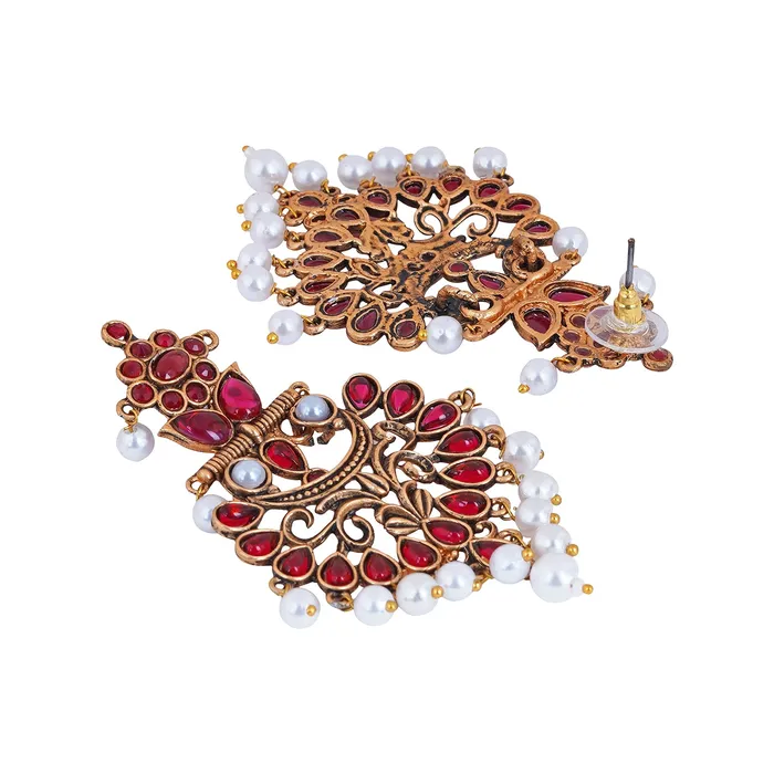 Teejh Earrings Teejh Rutuja Magenta Gold Enamel Earrings Teejh Earrings Teejh Rutuja Magenta Gold Enamel Earrings