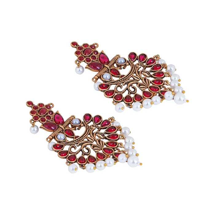 Teejh Earrings Teejh Rutuja Magenta Gold Enamel Earrings Teejh Earrings Teejh Rutuja Magenta Gold Enamel Earrings