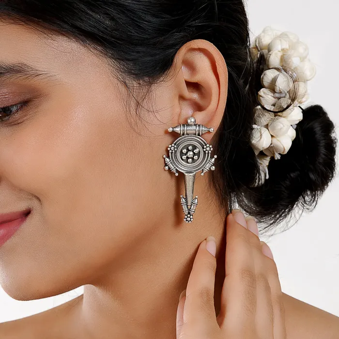 Teejh Earrings Teejh Snehal Silver Oxidised Earrings