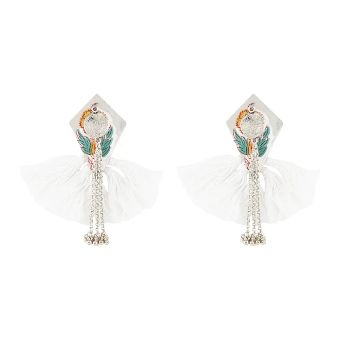 Teejh Earrings Teejh Vallari Grey Tassel Earring Teejh Earrings Teejh Vallari Grey Tassel Earring