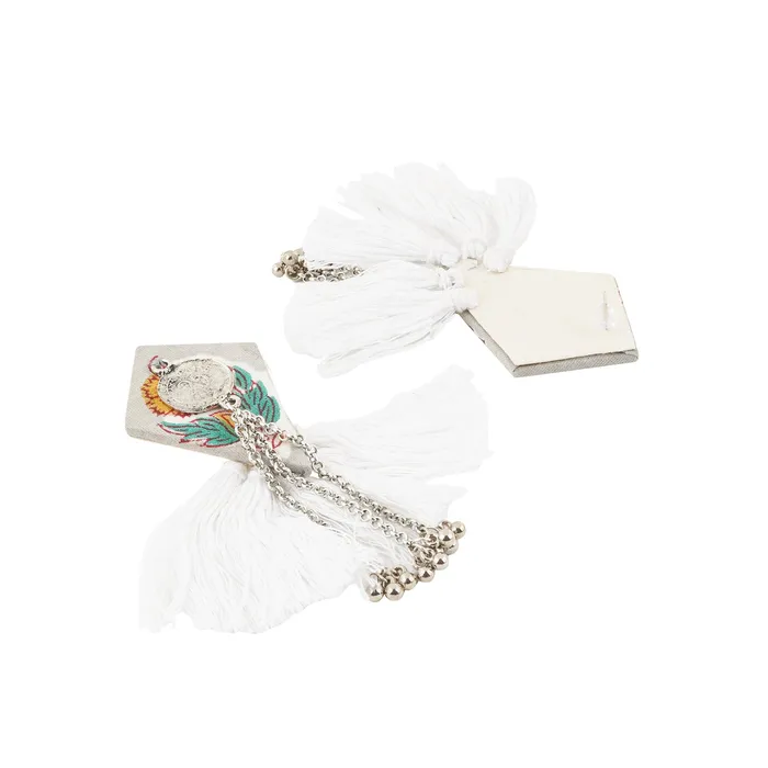 Teejh Earrings Teejh Vallari Grey Tassel Earring Teejh Earrings Teejh Vallari Grey Tassel Earring
