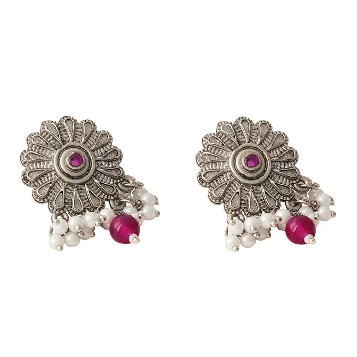 Teejh Necklaces Teejh Kashibai Silver Oxidised Necklace Set