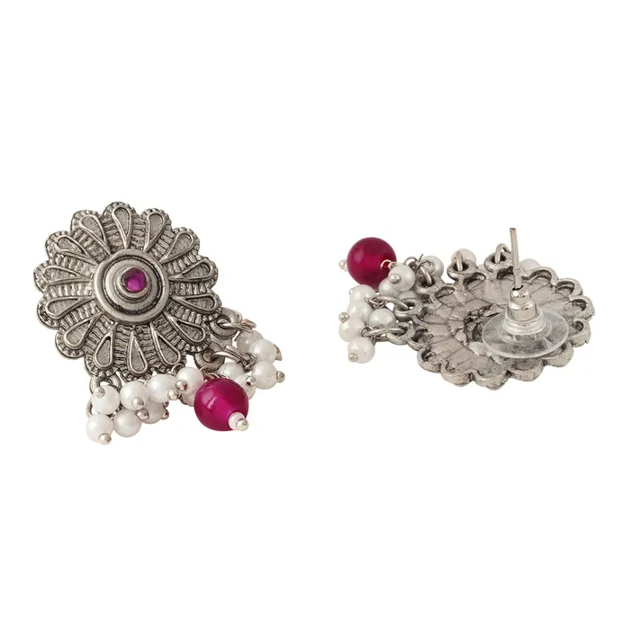Teejh Necklaces Teejh Kashibai Silver Oxidised Necklace Set