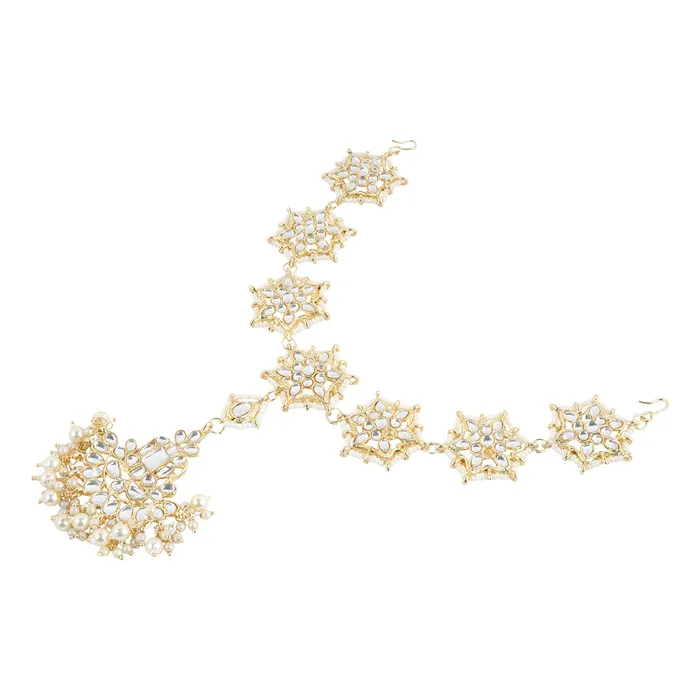 Teejh Necklaces Teejh Pihu Pearl and Polki Matha Patti Teejh Necklaces Teejh Pihu Pearl and Polki Matha Patti