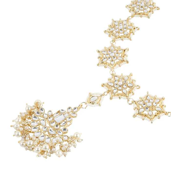 Teejh Necklaces Teejh Pihu Pearl and Polki Matha Patti Teejh Necklaces Teejh Pihu Pearl and Polki Matha Patti