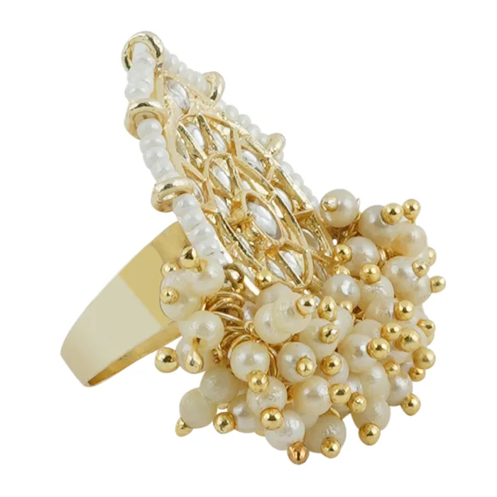 Teejh Rings Teejh Rachana Pearl and Polki Ring Teejh Rings Teejh Rachana Pearl and Polki Ring