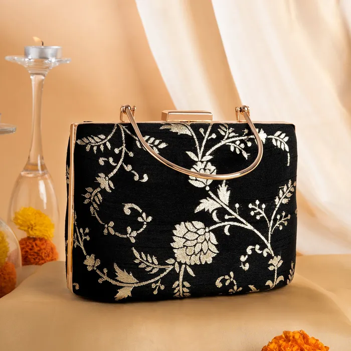 Teejh Teejh Ameesha Floral Brocade Clutch Rings
