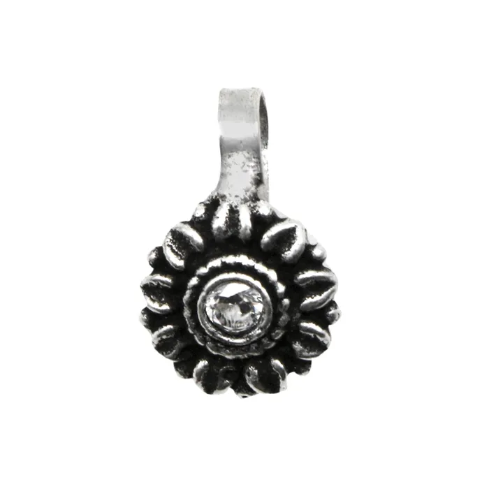 Teejh Zia White Stone Floral Nose pin Teejh Rings Teejh Zia White Stone Floral Nose pin Teejh Rings