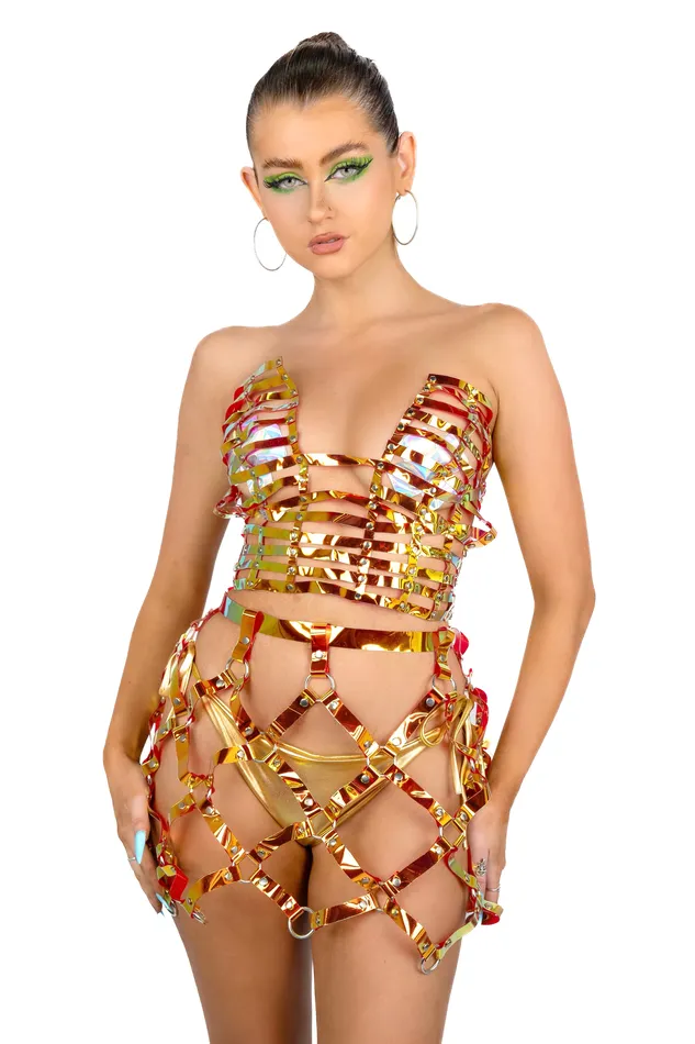 THE LUMI SHOP Earrings Flame Holographic Harness Top