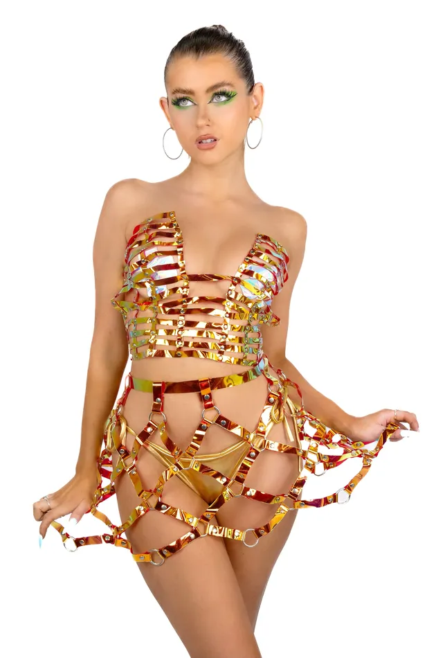 THE LUMI SHOP Earrings Flame Holographic Harness Top