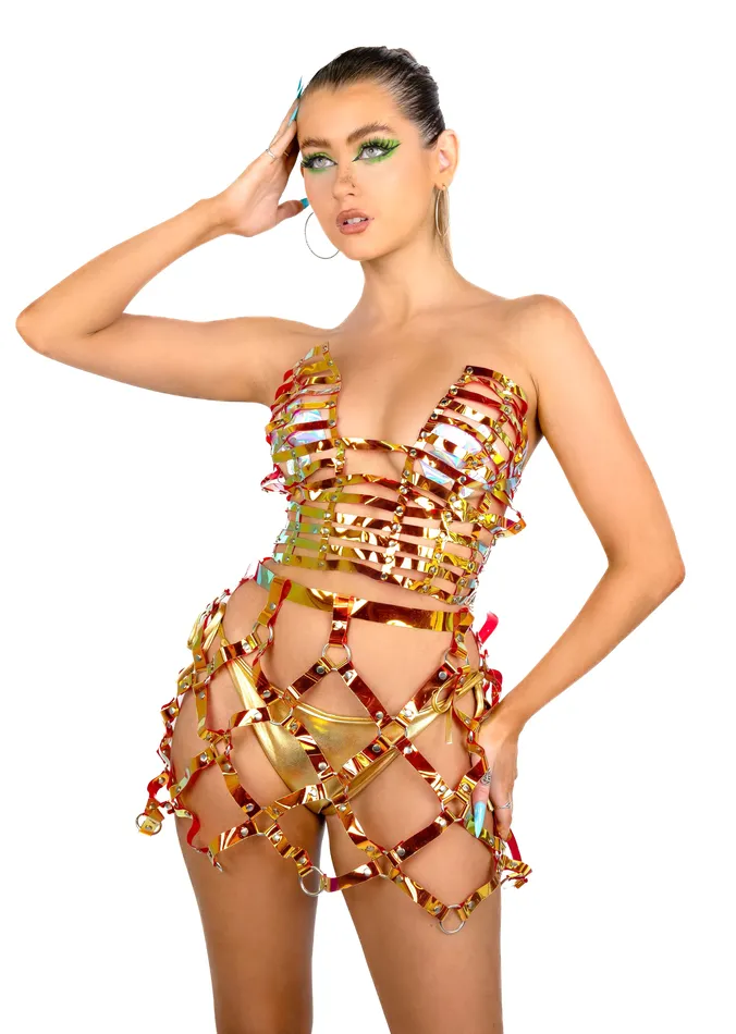 THE LUMI SHOP Earrings Flame Holographic Harness Top