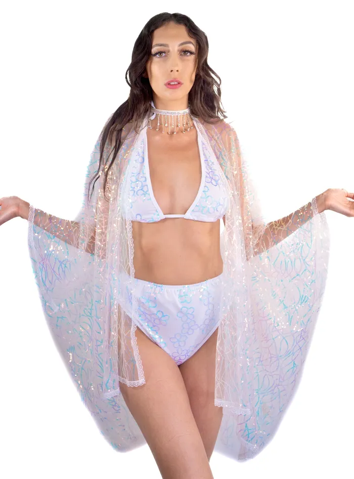 THE LUMI SHOP Earrings Sequin Kimono Iridescent Wave