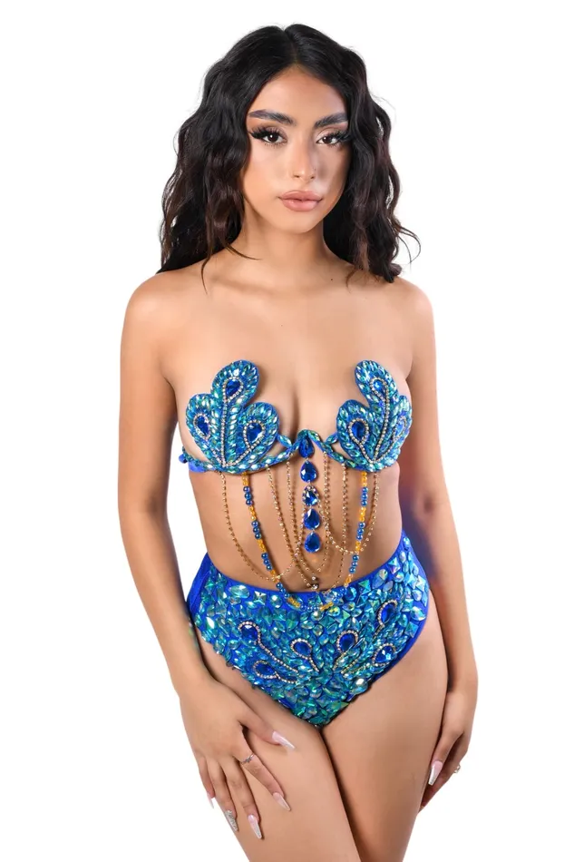 THE LUMI SHOP Indigo Peacock Carnival Bottoms Earrings