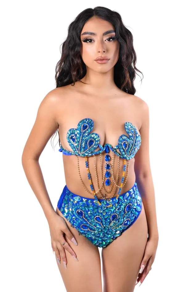 THE LUMI SHOP Indigo Peacock Carnival Bottoms Earrings