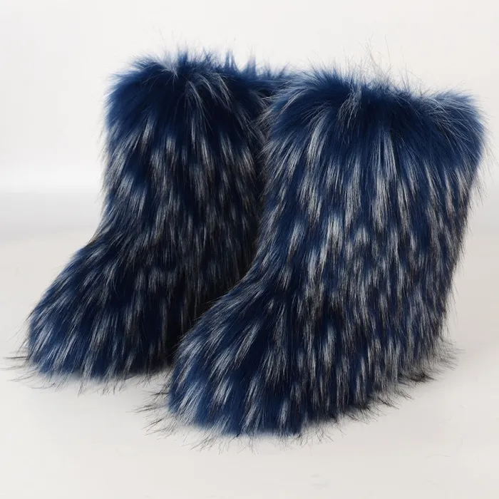 THE LUMI SHOP Rings Dark Blue Grey Bear Fuzzy Boots