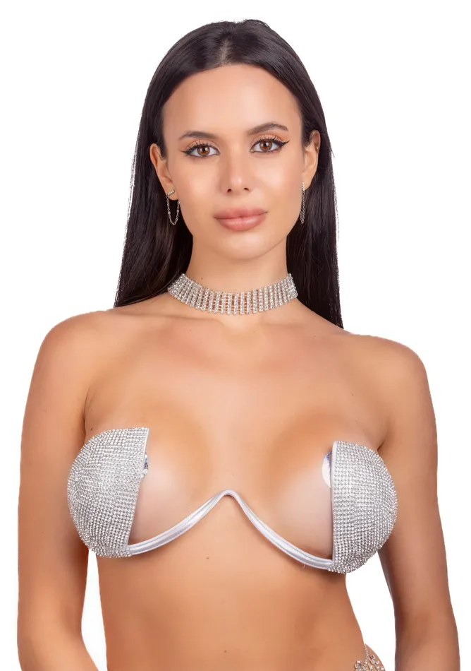 THE LUMI SHOP Silver Icon Rhinestone Top Rings
