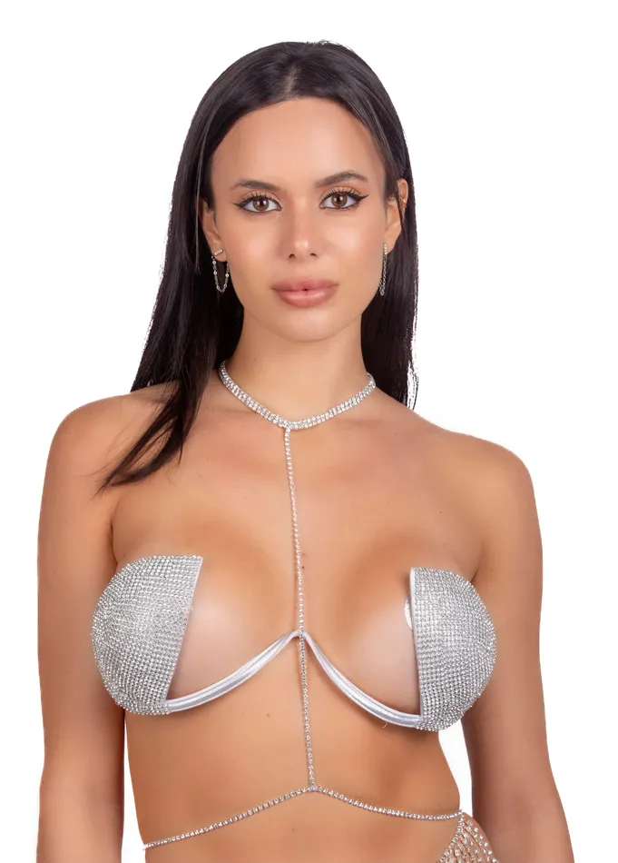 THE LUMI SHOP Silver Icon Rhinestone Top Rings