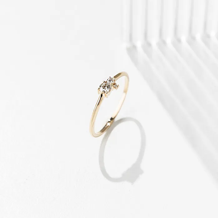 the trio engagement ring solid gold fejn PWD Rings