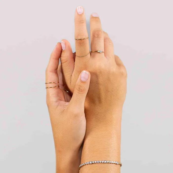 the trio engagement ring solid gold fejn PWD Rings